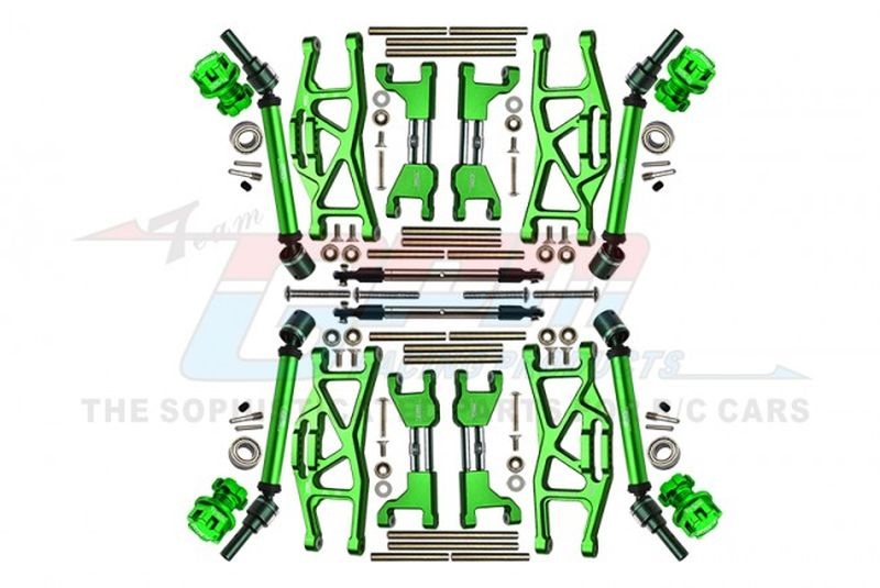 GPM Aluminium Aufhängungs-Set komplett v/h grün Wide-Kit TRX MAXX TXMS100NG