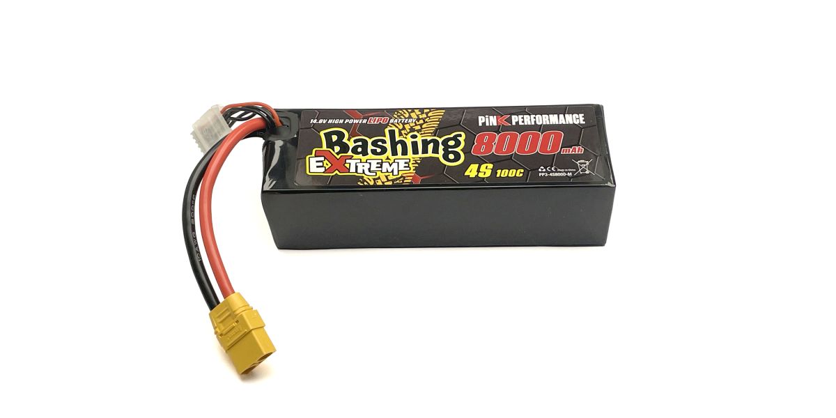 Pink Performance Extreme Bashing LiPo Akku 4S 14.8V-8000-100C Multi 157x53x42mm 760g PP3-4S8000-M