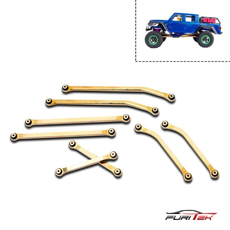 FURITEK BRASS HIGH CLEARANCE LINKS SET FOR SCX24 GLADIATOR Links - Rock Crawler FUR-2135