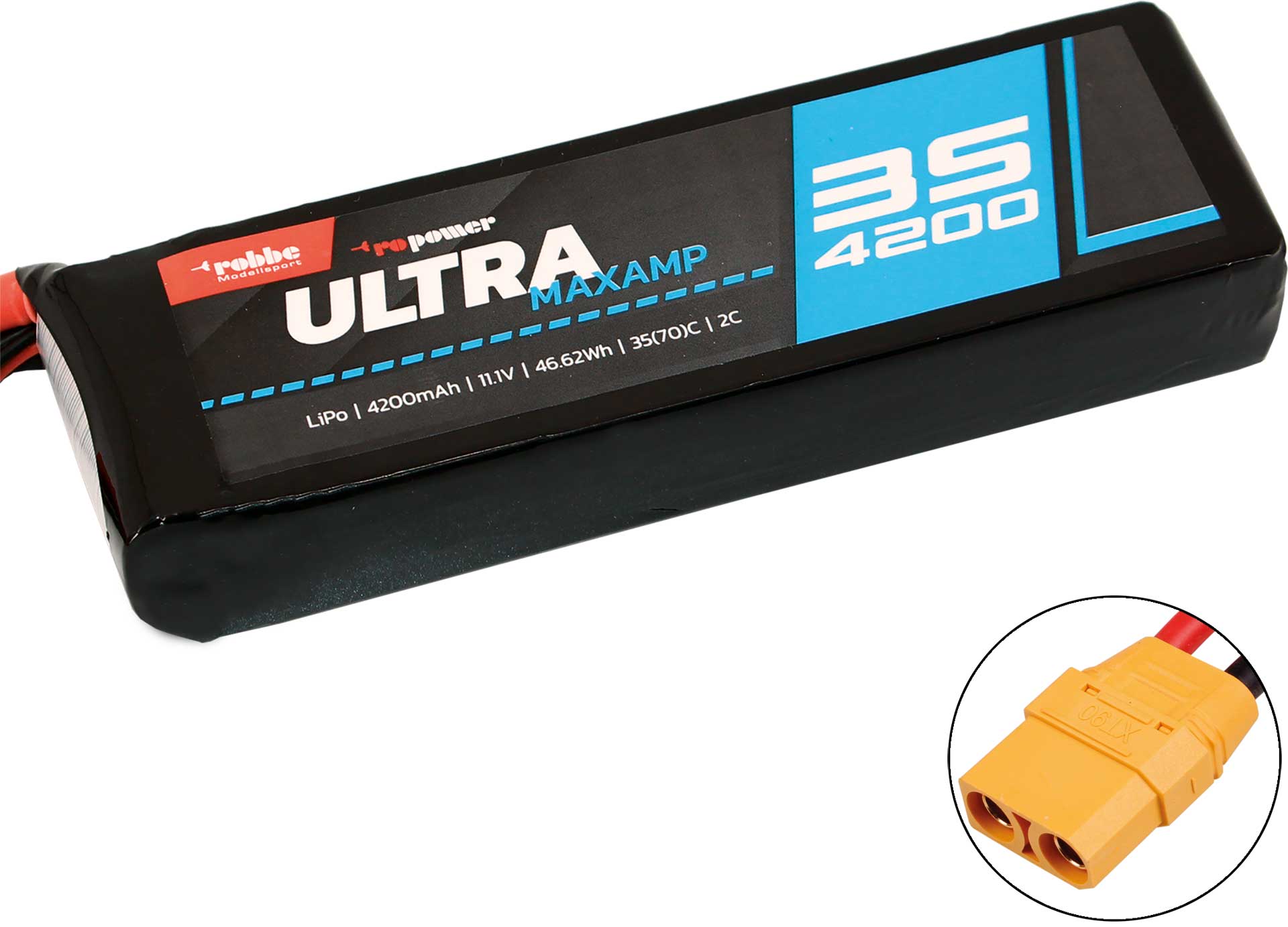 Robbe RO-POWER ULTRA MAXAMP 4200MAH 11,1 VOLT 3S 35(70)C LIPO AKKU Xt-90 7369