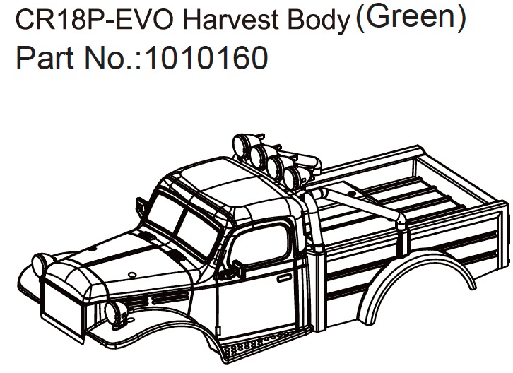 Hobby Plus Harvest Body (matt green) - EVO 1:18 240353