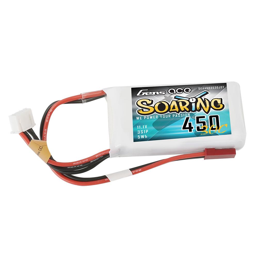 Gens Ace Soaring 450mAh 11.1V 30C 3S1P Lipo Akku Pack mit JST-SYP Stecker GEA4503S30JST