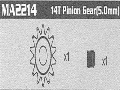 Amewi MA2214 14T pinion Gear( 5.0mm) Raptor MA2214
