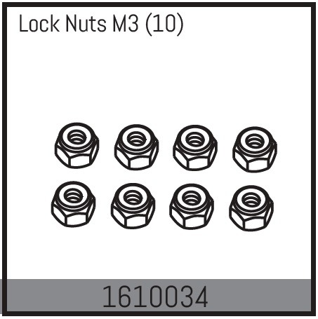 Absima Lock Nuts M3 (10 Pcs.) 1610034