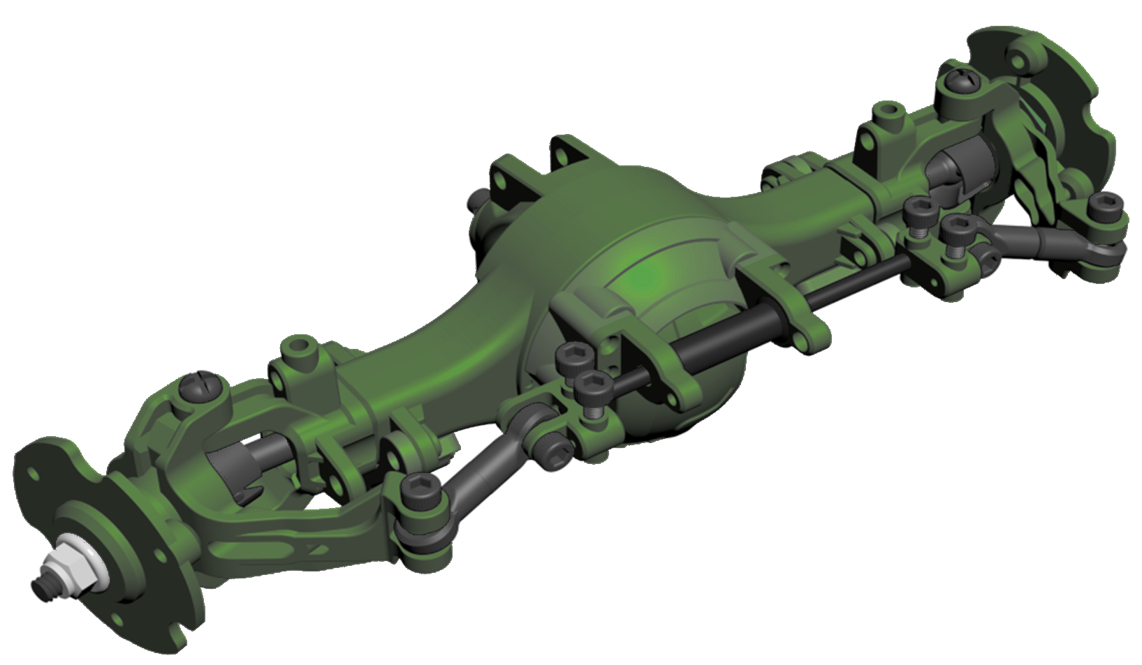 Amewi Lenkachse 1 vorne komplett montiert für 8x8 Truck grün T003G