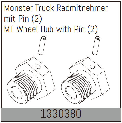 Absima Monster Truck Radmitnehmer mit Pin (2 St.) 1330380
