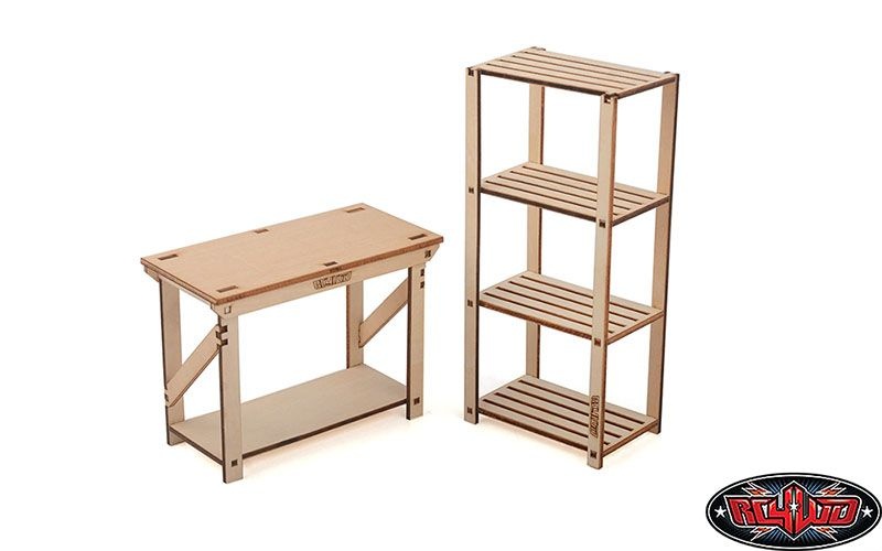 RC4WD 1/10 Wood Garage Shelves and Work Bench Set Z-S0161