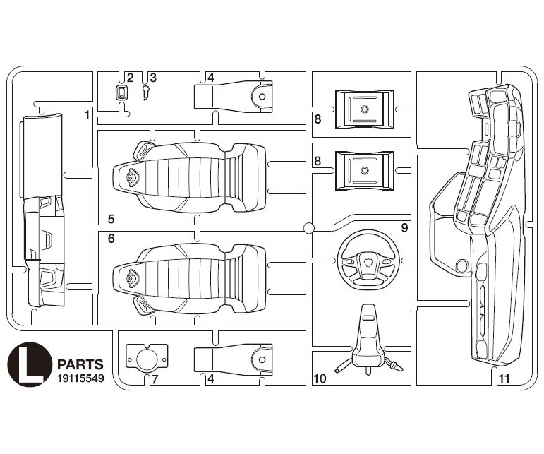 Tamiya 15549 L-Teile Interieur Scania S770 56368 319115549