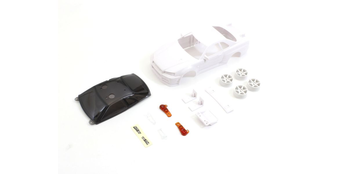 Kyosho Karosserie Skyline GT-R R34 Mini-Z + Felgen 4WD Ohne Lackierung MZN206