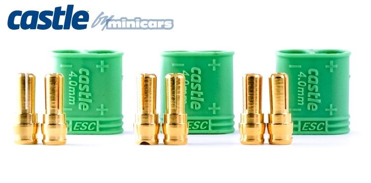 Castle Bullet Connector Male 4mm mit Gehäuse 3St. 011-0075-00
