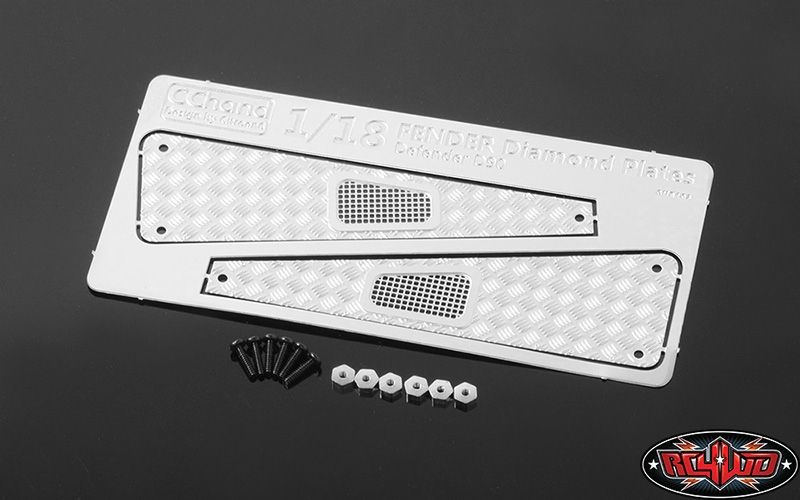 RC4WD Metal Front Side Hood Diamond Plates for 1/18 Gelande D90 VVV-C0269