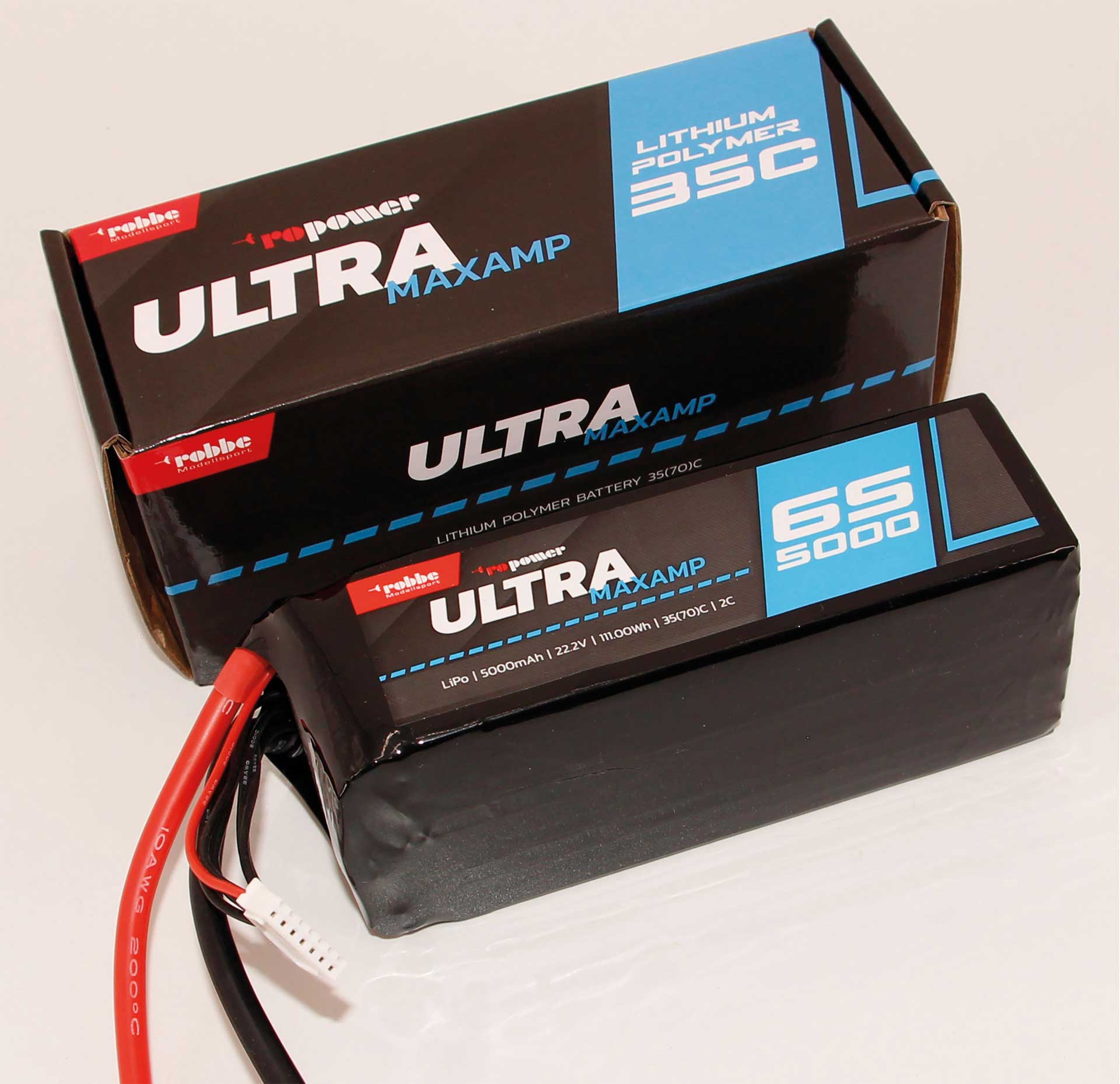 Robbe RO-POWER ULTRA MAXAMP 5000MAH 22,2 VOLT 6S 35(70)C LIPO AKKU XT-90 7374