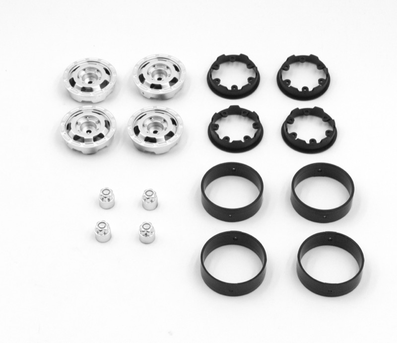 Hobby Plus CR-18P Truck 1.2"" Bead Lock Wheels (Silver) 240459