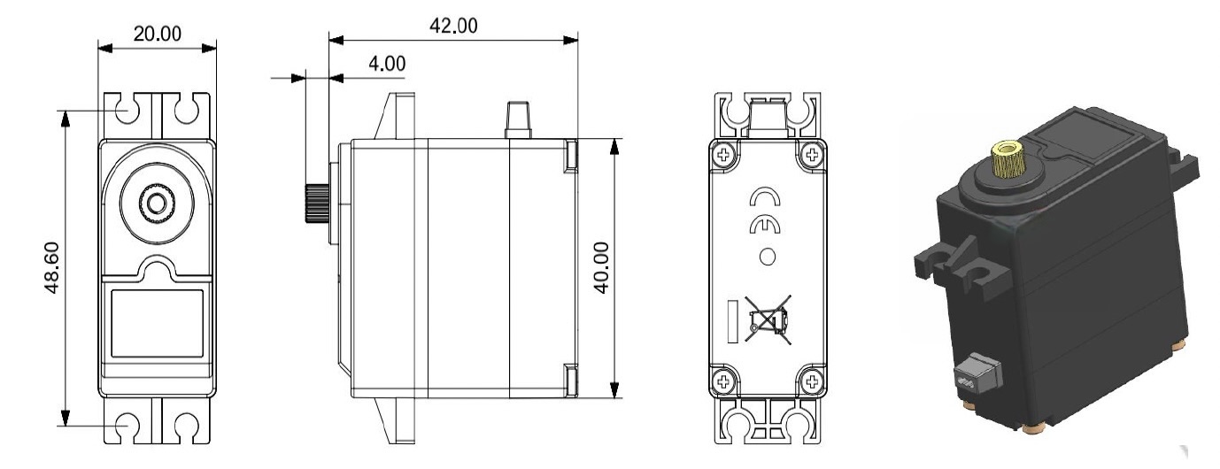 Absima Servo "S250MH" 25 Kg  25 Z / JR Metallgetriebe 2030006 - Abbildung 2