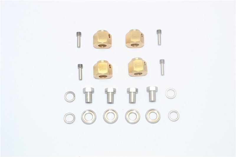 GPM Messing Hex Adapter 9mm (4 Stk.) Traxxas Traxxas4 & 6