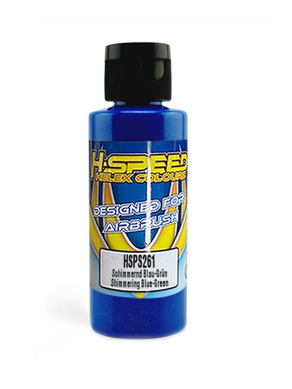 H-SPEED Lexan Airbrush Farbe 60 ml Schimmernd Blau-Grün / Blue-Green HSPS261
