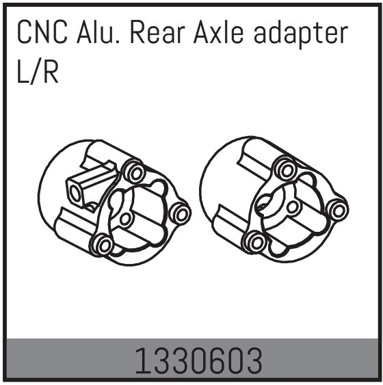 Absima CNC Alu. Hinterachsadapter L/R - Yucatan 1330603
