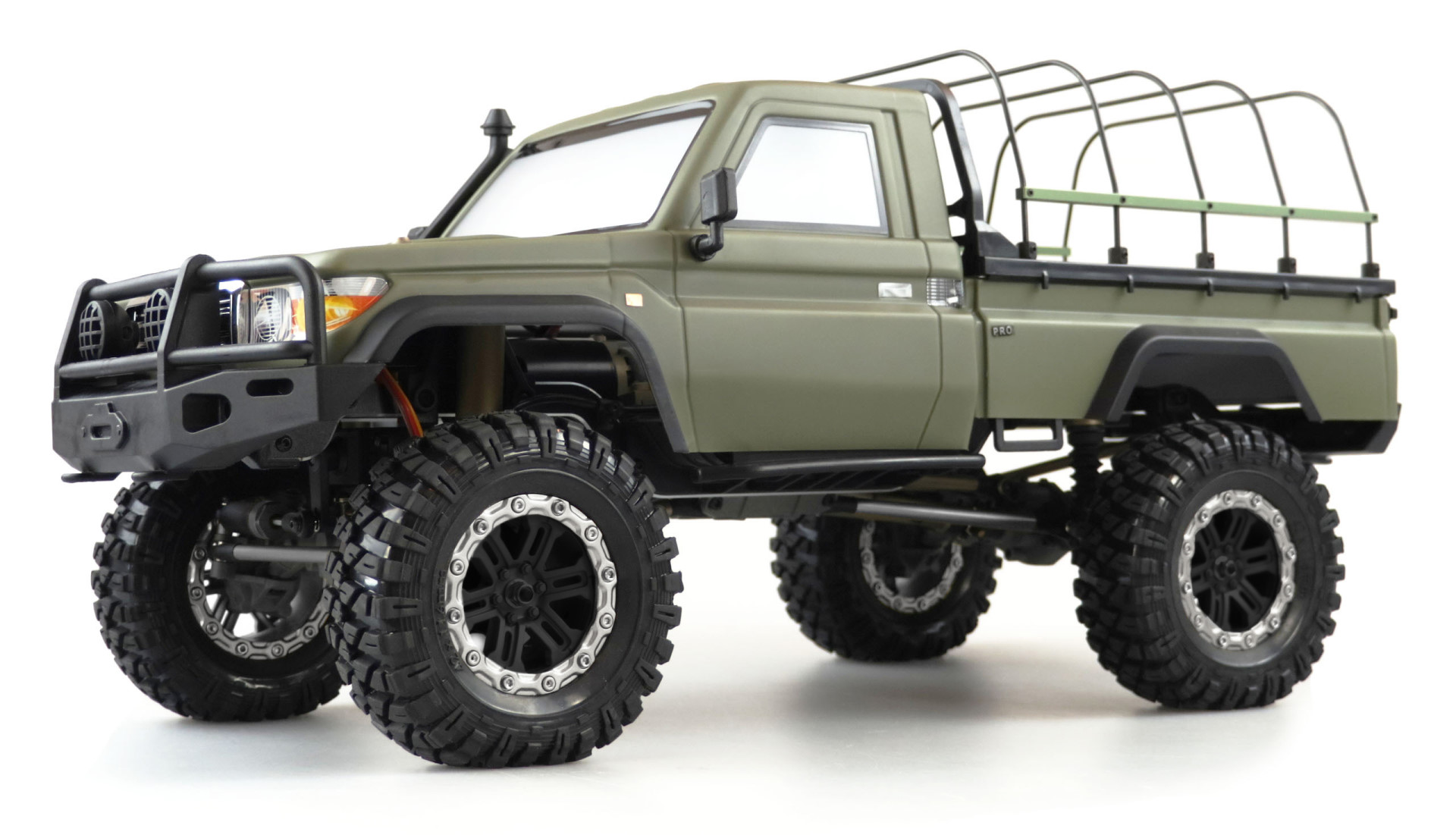 Amewi AMXRock RCX10BS Scale Crawler Pick-Up 1:10, RTR militär grün 22460