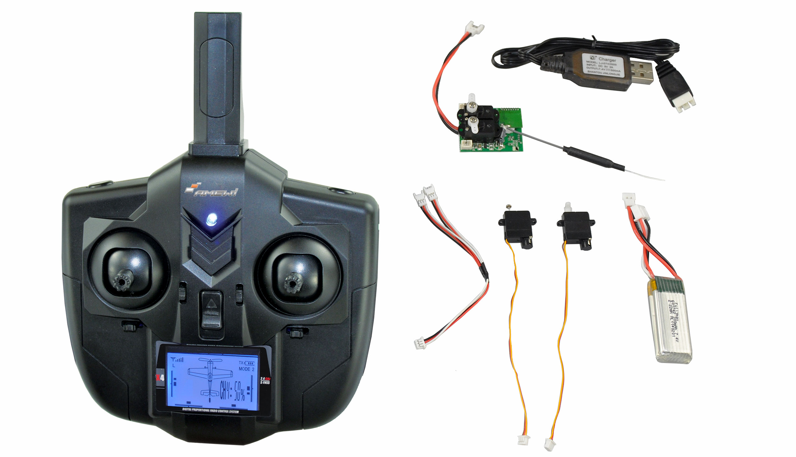 Amewi Elektronik Set für Micro RC Flugzeuge inkl. Gyro Mode 2 28370