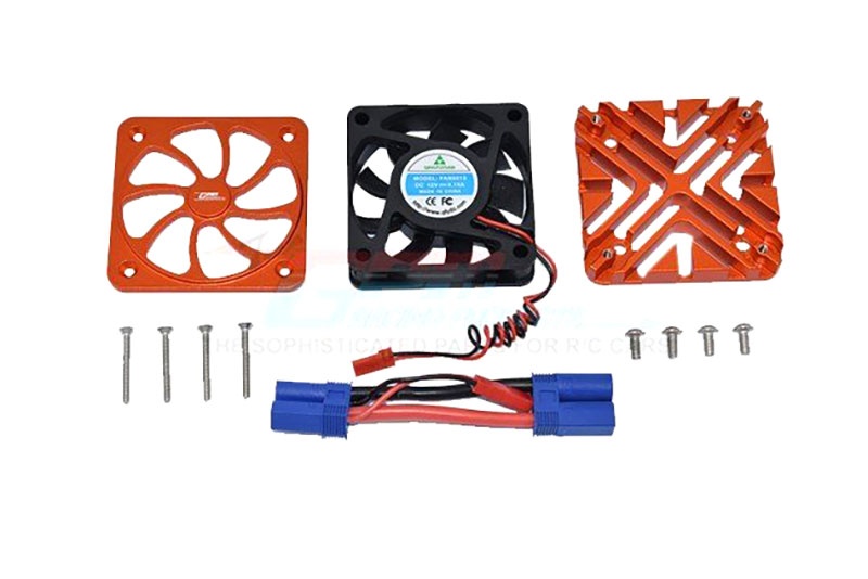 GPM Aluminium Motorkühlkörper mit Ventilator orange ARRMA Kraton, Outcast 8s MAKX018FANOR