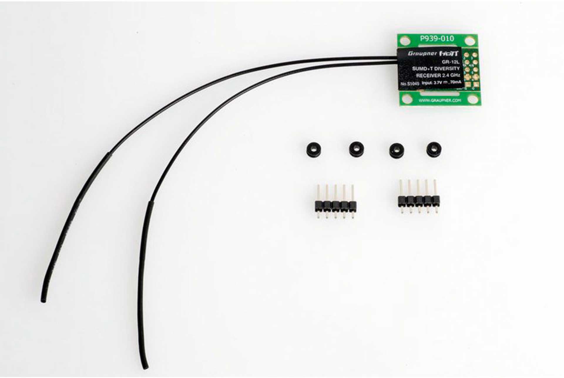 GRAUPNER GR-12L SUMD+T 2 Antennen PCB Empfänger S1045