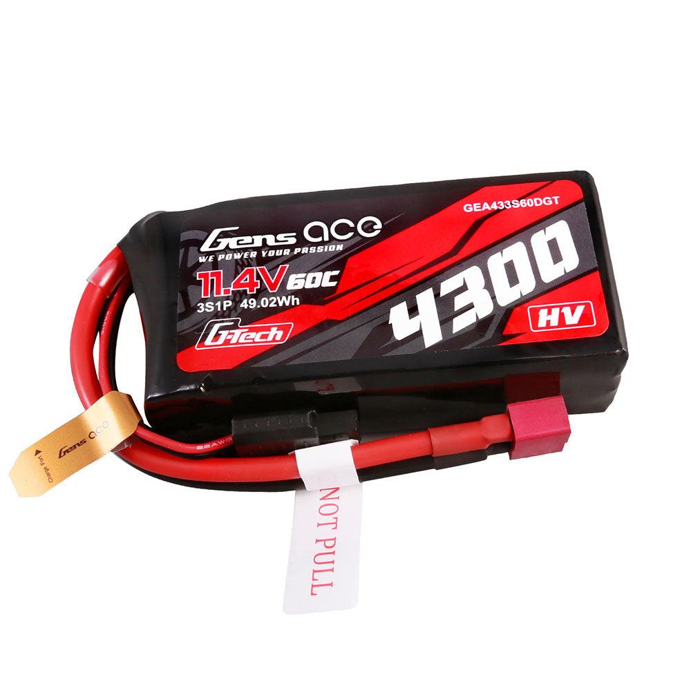Gens Ace G-Tech 4300mAh 3S1P 11.4V 60C Lipo Akku mit T-plug GEA433S60DGT