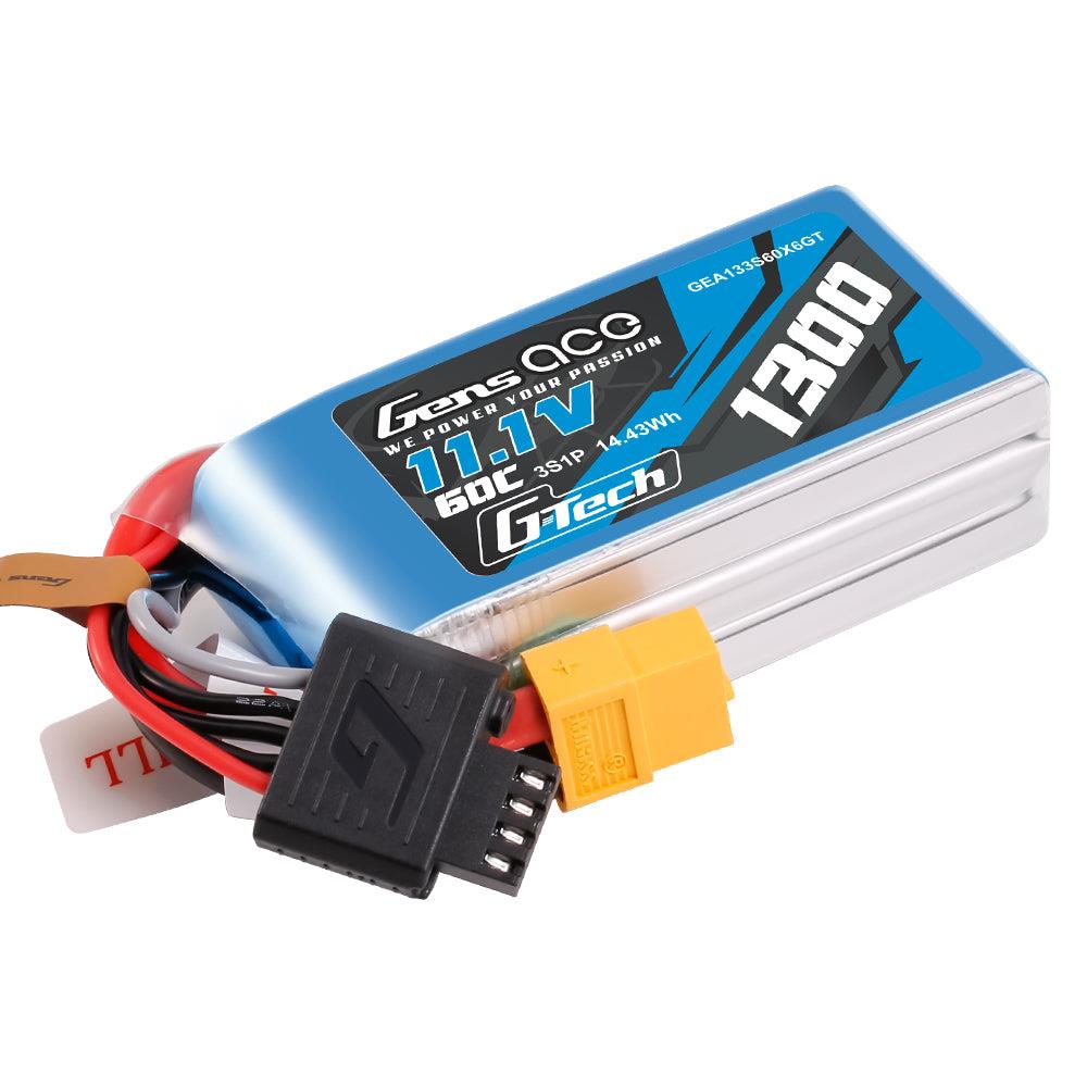Gens Ace G-Tech 1300mAh 11.1V 60C 3S1P Lipo Akku Pack mit XT60 Stecker GEA133S60X6GT