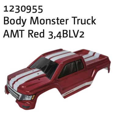 Absima Monster Truck Karosserie rot AMT3.4BL-V2 1230955