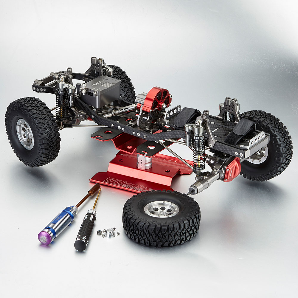 TC1505-R Auto Montagestand 1/10 drehbar rot eloxiert