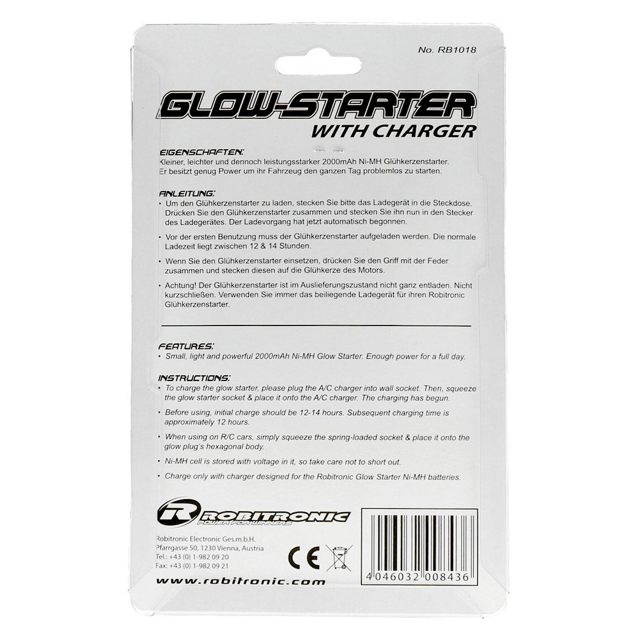 Robitronic Glühkerzenstarter 2000mAh mit Ladegerät - Abbildung 3