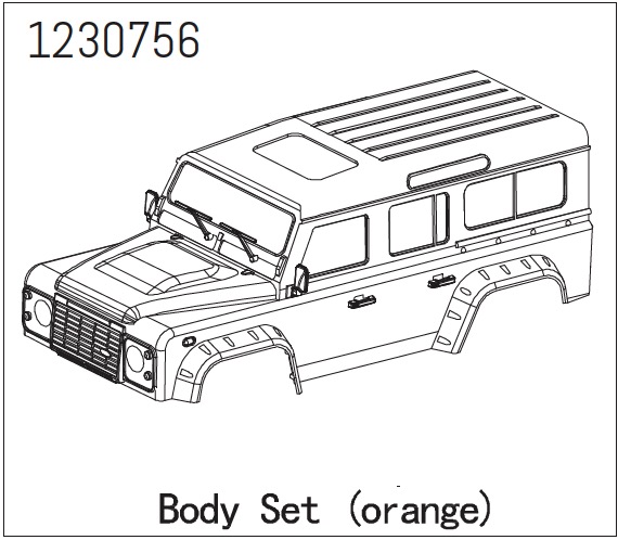 Absima Hartplastik-Karosserie-Set (Orange) - CR3.4 LANDI 1230756