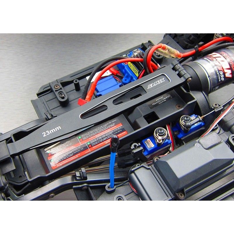 SAMIX Aluminium Batteriehalteplatte schwarz für TRX TRX4 & 6 TRX4-6074