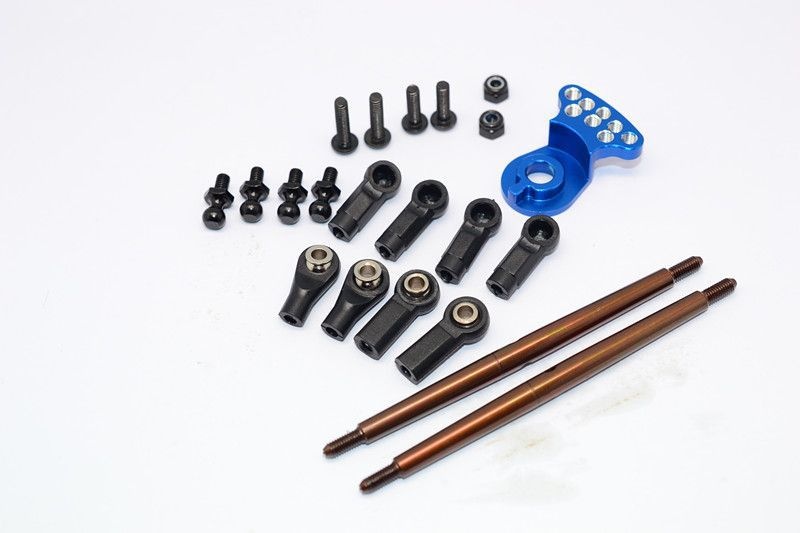 GPM Servo Saver blau mit Spurstangen Tamiya DT03