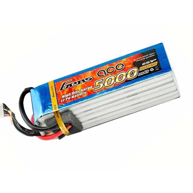 Gens ace Akku LiPo 6S 22.2V-5000-45C (EC5) 162x45.5x42.5mm 780g GE1-5000-6C5 - Abbildung 1