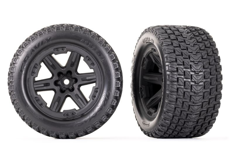 Traxxas Gravix Reifen auf RXT 2.8 Felge schwarz 12mm (2) 4x4 v/h, 2WD nur vorne (TSM-rated) 6764