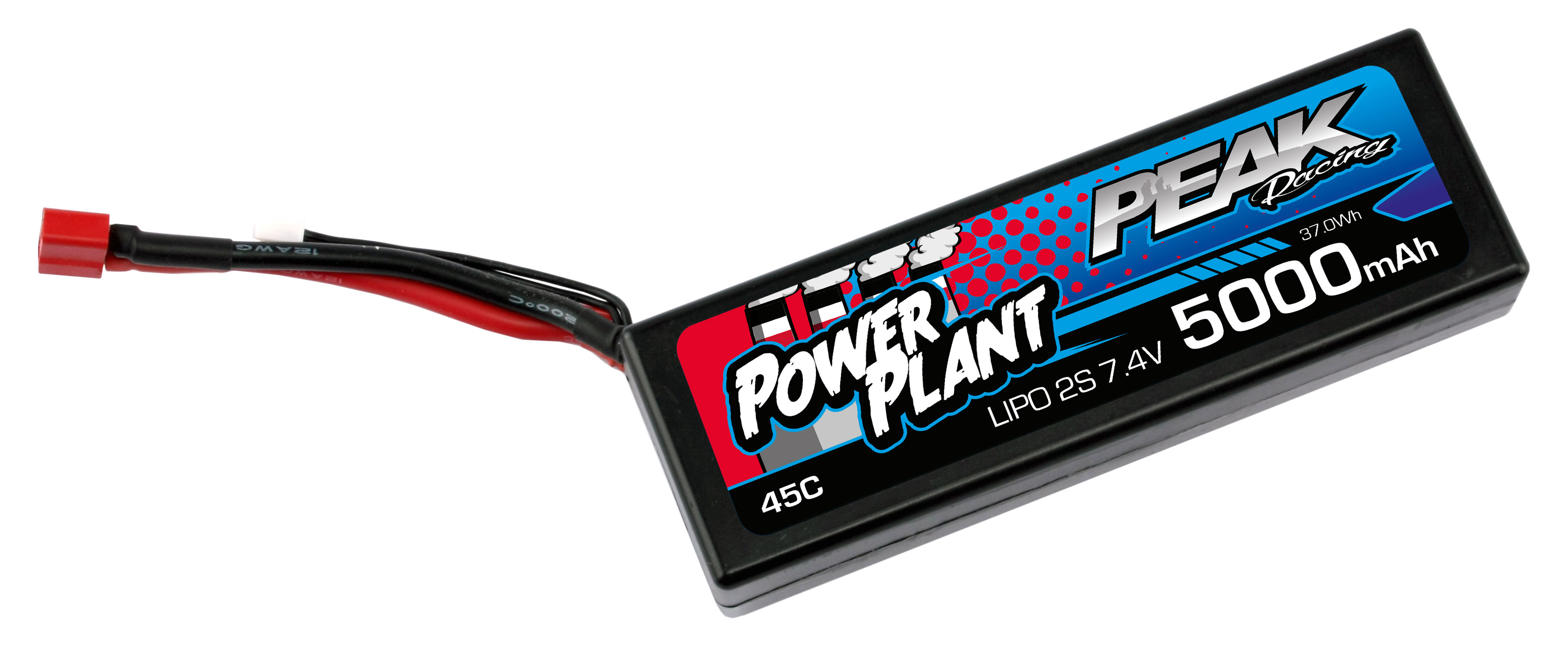 Power Plant POWER PLANT PEAK LIPO 2S-7.4V-5000-45C-DEANS 12AWG PEK00545