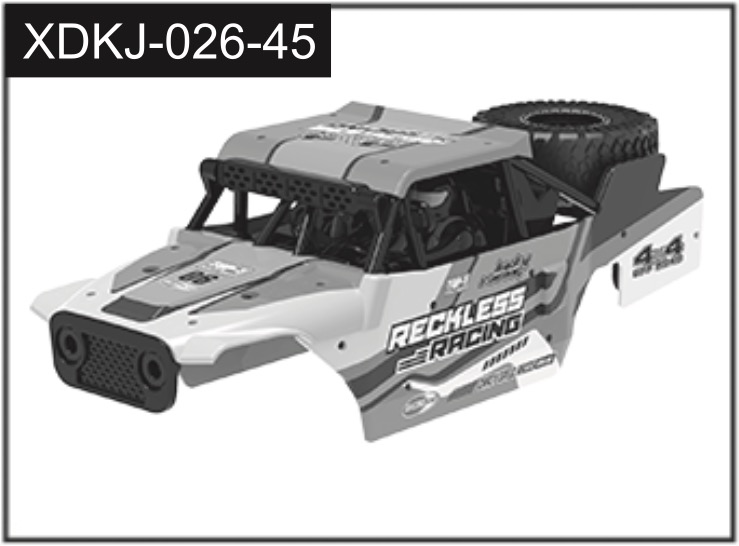 Absima Orange Car Body (Reckless) J-026-45 orange