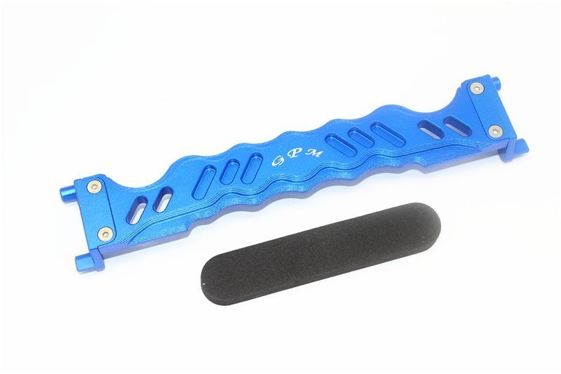 GPM Alu Akkuhalter blau Traxxas MAXX