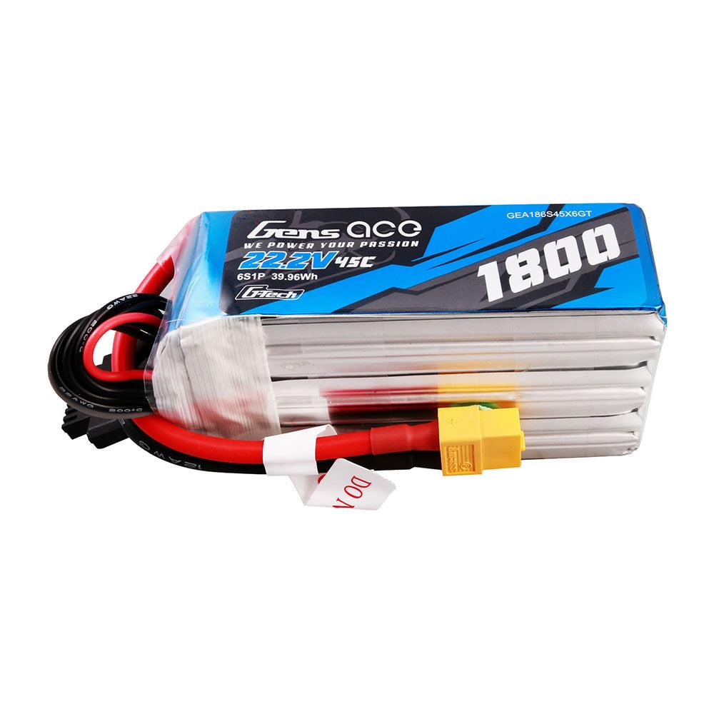Gens Ace G-Tech 1800mAh 22.2V 45C 6S1P Lipo Akku Pack mit XT60 Stecker GEA186S45X6GT