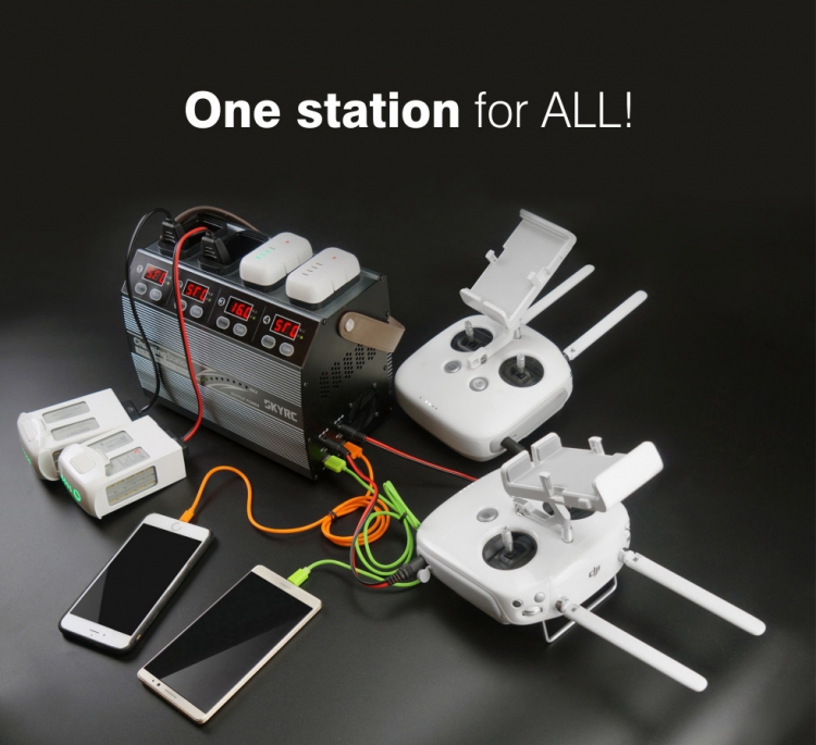SkyRC Ladegerät Station 4P3 mit Kabel (DJI Phantom)* SK-100118-01