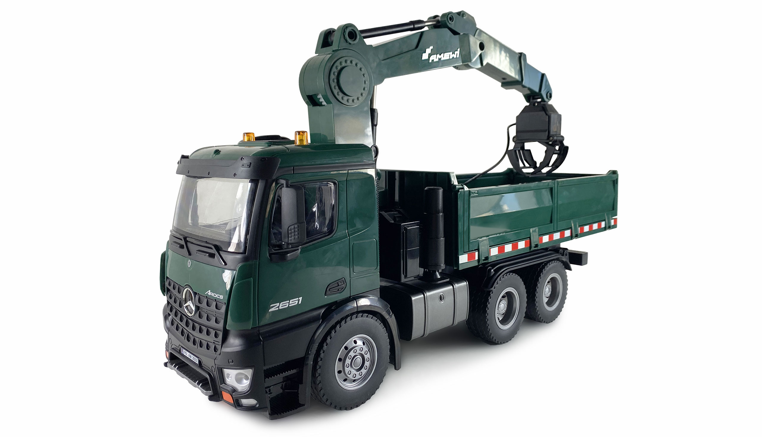 Amewi Mercedes-Benz Arocs Lizenz Kranwagen mit Kipper RTR grün 22568 - Abbildung 1
