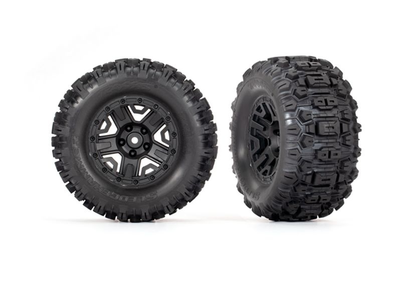 Traxxas Sledgehammer-Reifen auf Felge schwarz 2.8  TSM rated 3778