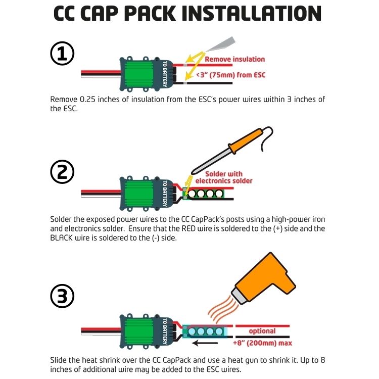 Castle CASTLE CREATIONS CAPACITOR PACK, 12S MAX (50.0V), 1100UF 011-0002-02