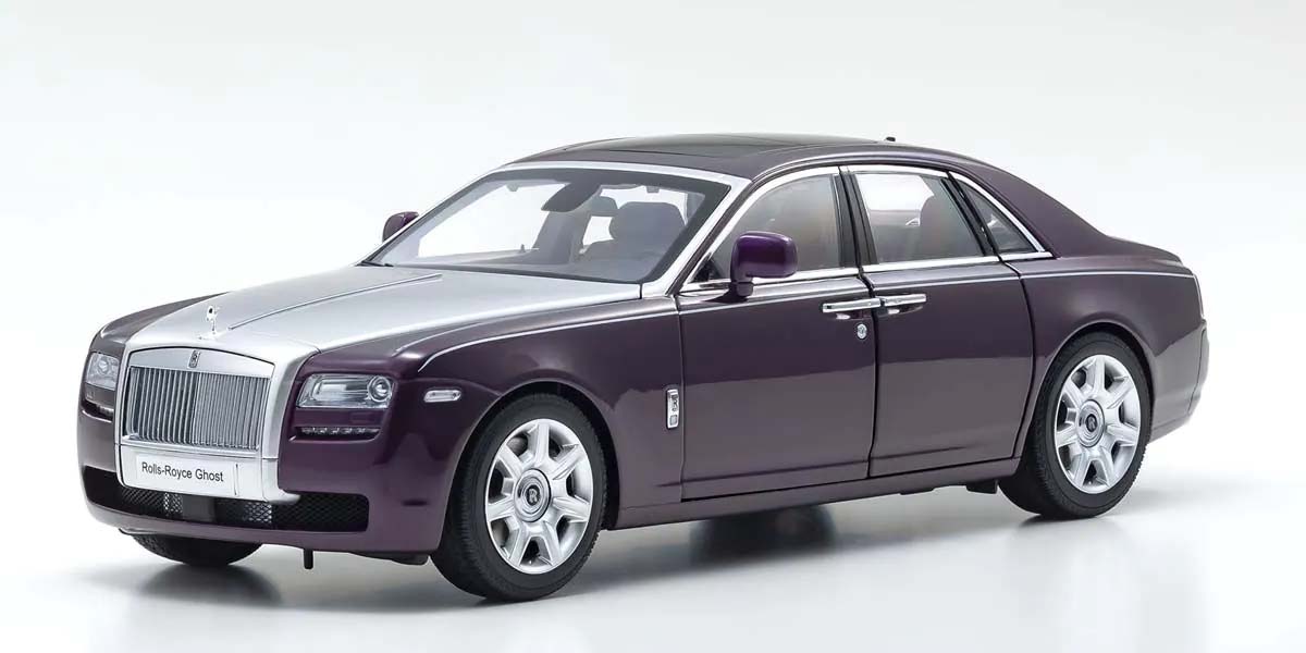 Kyosho 1:18 Rolls-Royce Ghost 2011 Twilight Purple Silver 08802TPS