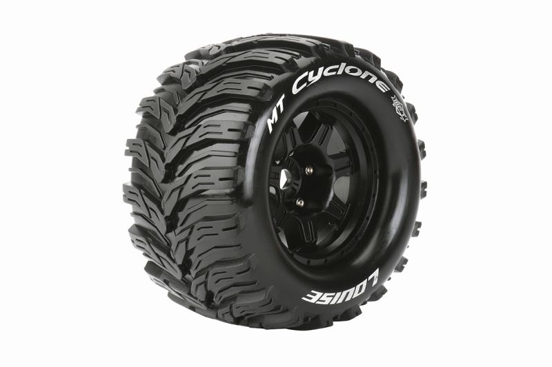 Louise MFT MT 3.8 Cyclone 1/8 Sport Felge schwarz (2) 17mm TRAXXAS, HPI / 1/2Z Offset / L-T3323BH