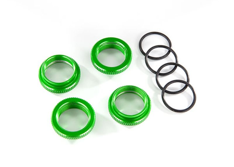 Traxxas Federteller Alu grün GT-Maxx (4) (mit O-Ring) 8968G