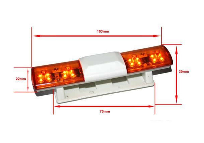 HRC Dachleuchten V1 Orange LED Lichtset 1/10 JR Stecker 6 Blinkenmodus HRC8731O