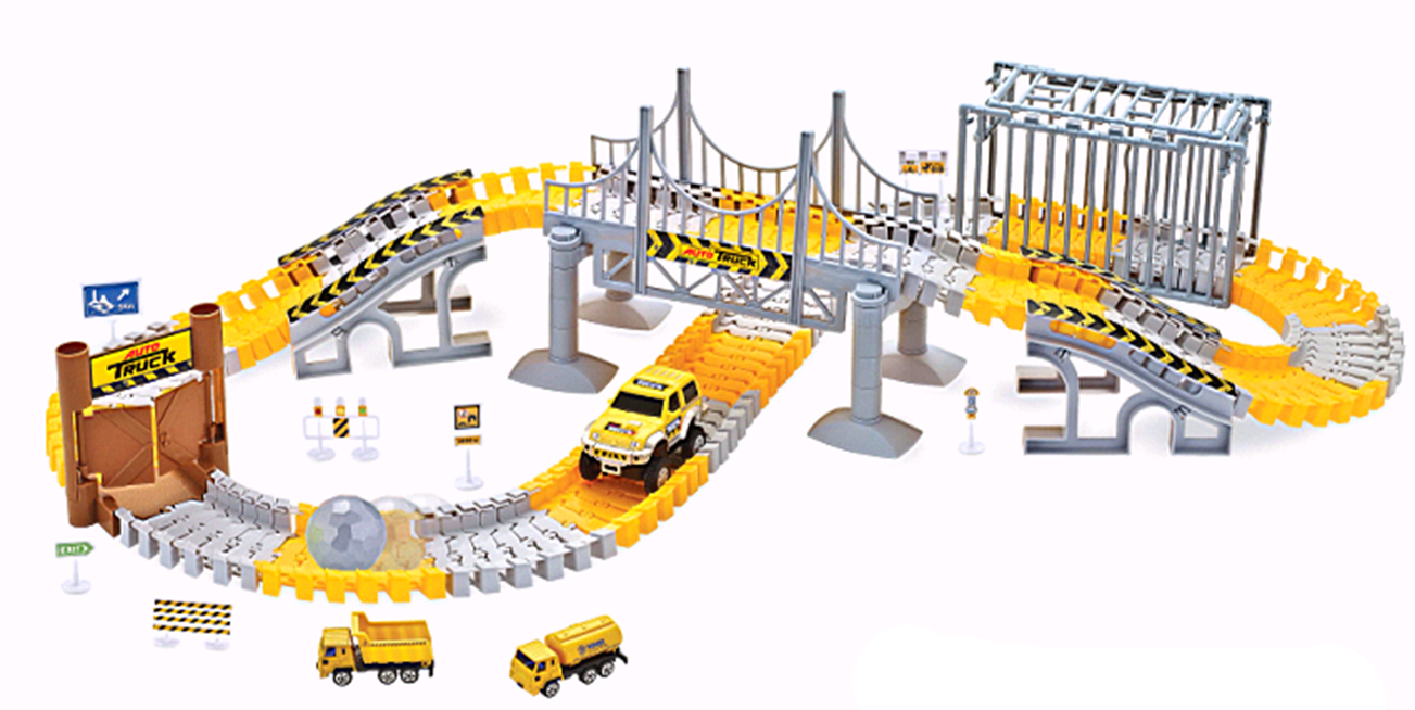 Amewi Magic Traxx Baustelle 160-teilig mit Fahrzeug 100665