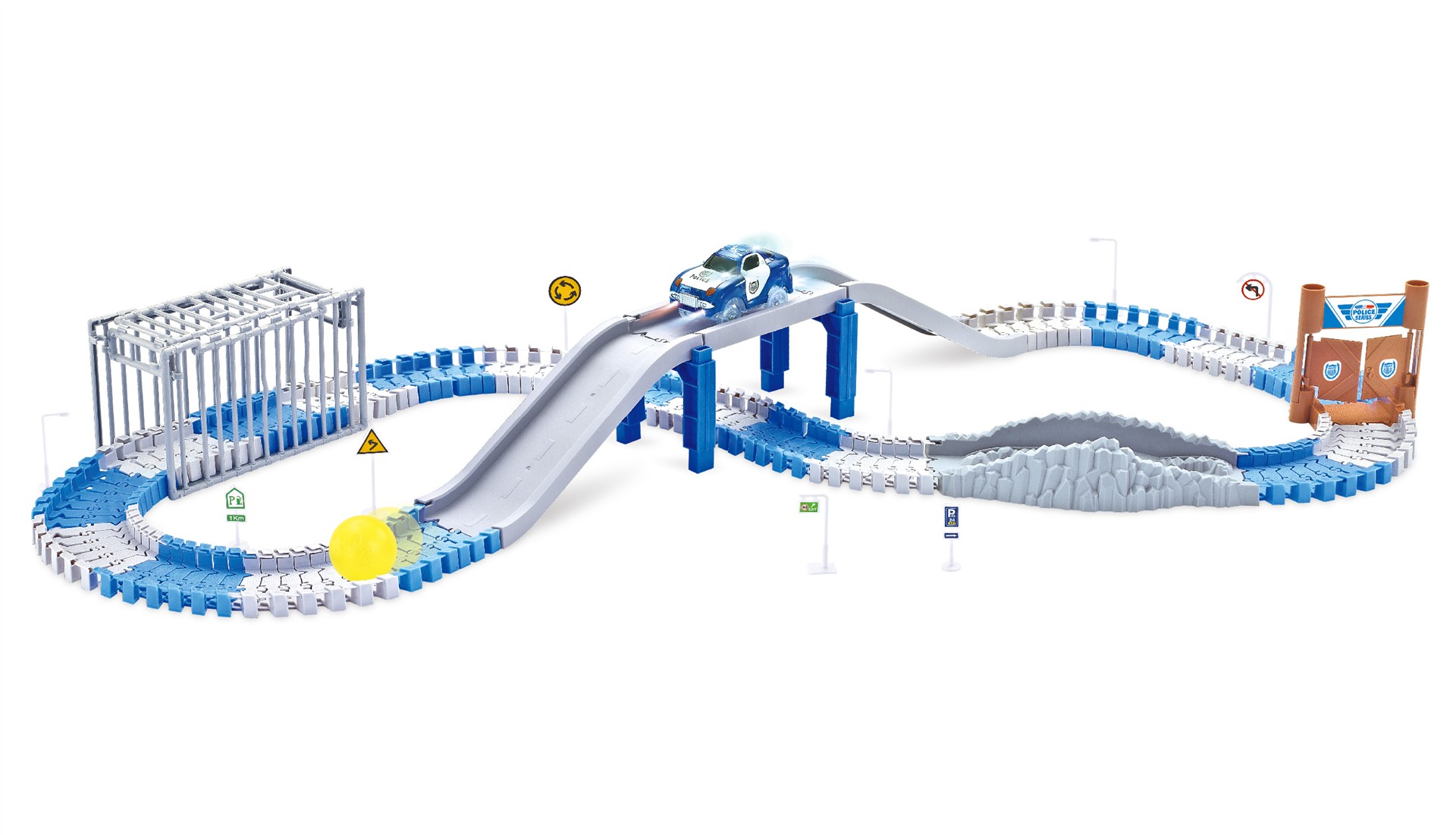 Amewi Magic Traxx Polizei Strecke 139-teilig mit Polizeifahrzeug 100663
