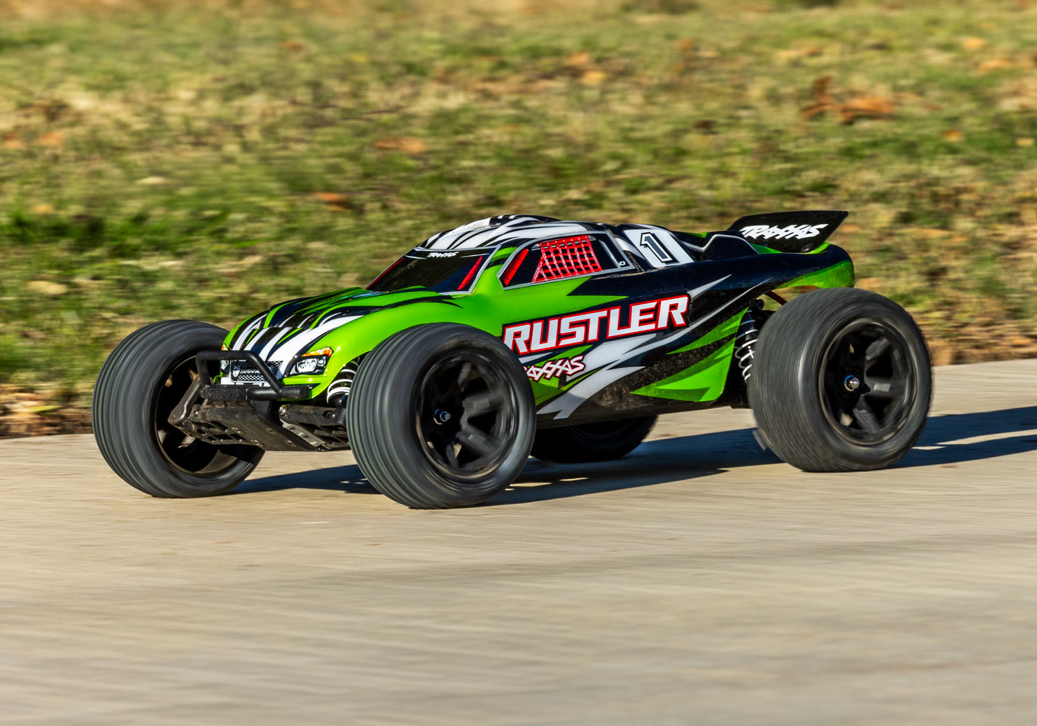 Traxxas Rustler 1/10 2WD Stadium-Truck GrünX RTR HD/Clipless mit Akku & USB-Lader 37254-8 - Abbildung 9